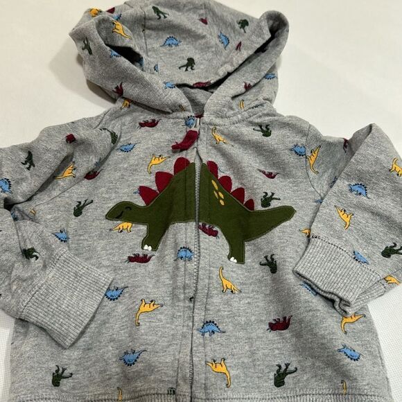 Carters Full Zip Hoodie Dinosaur Print - Picture 1 of 4